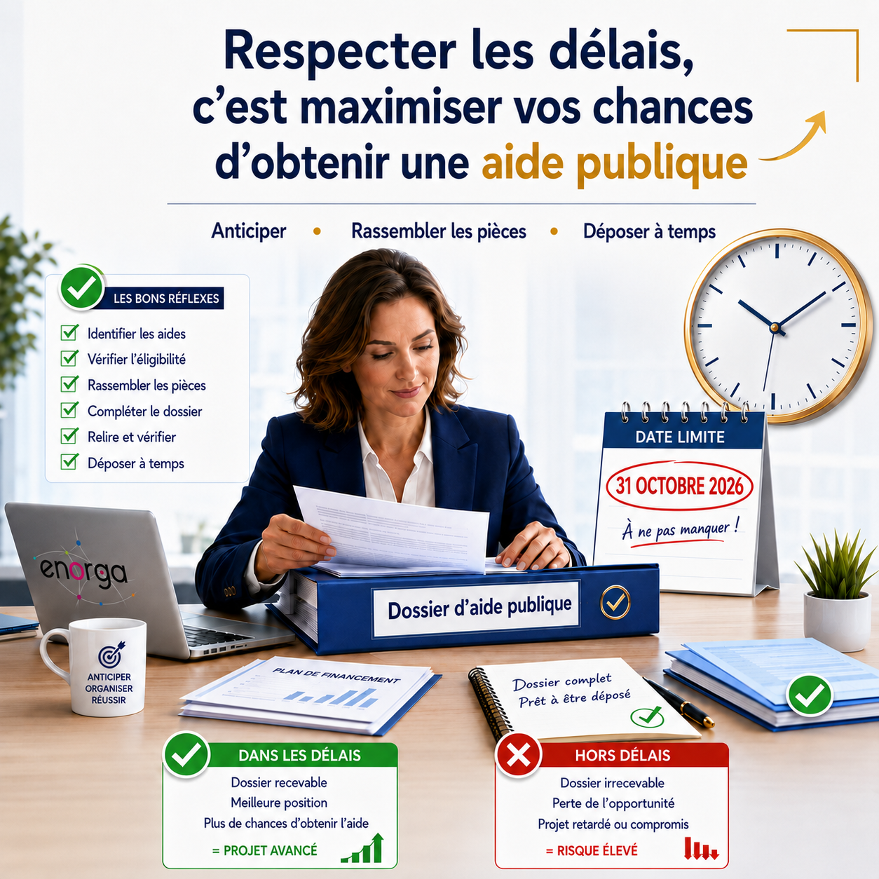 Comprendre les délais pour monter un dossier d’aide publique.